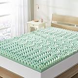 Mellow 1.5 Inch 5-Zone Memory Foam Mattress Topper, Calming Aloe Infusion, Dorm Essentials, Full
