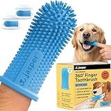 Jasper Dog Toothbrush, 360 Dog Tooth Brushing Kit, Finger Toothbrush, Cat Tooth Brush, Teeth Cleaning, Pet Tooth Brush for Small & Large Pets, Pet Toothpaste Not Included, 2-Pack Blue