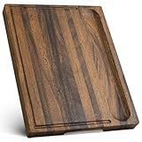SHUMARU Tropical Walnut Wood Cutting Board – 17x13x1.6" Charcuterie | Handmade in Bali - Silky-Smooth, Juice Groove, Sorting Compartment, Knife‑Friendly, Ergonomic Grips & Non‑Slip Feet