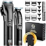 Novah® Professional Hair Clippers for Men, Professional Barber Clippers and Trimmer Set, Mens Cordless Hair Clipper for Barbers Haircut Kit Fade