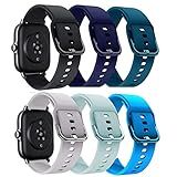 ViCRiOR 6 Pack Bands for Amazfit GTS 4/4 Mini/3/2/2e/2 Mini - Soft Silicone Sport Replacement Strap for Amazfit Bip 3 Pro/3/Bip U Pro/Lite/S Lite - Women & Men