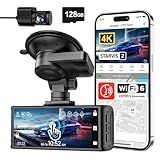 REDTIGER 4K STARVIS 2 Dash Cam Front and Rear, 5GHz WiFi 20MB/s Download, 128GB Card Included, Voice Control, Dash Camera for Cars with 3.18" Touch Screen, GPS, Loop Recording, Parking Mode(F7N Touch)
