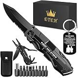 Dad Gifts from Daughter Son Wife Kids,BEST DAD EVER Multitool Knife,Christmas Birthday Father Day for Dad Step New Dad,Unique Camping Hunting Cycling Gift Ideas