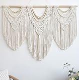 Achart Macrame Wall Hanging Large- Boho Wall Decor- large wall art- Wall Decor Living Room- Macrame Tapestry Boho Decor for Bedroom (Wooden Bead)
