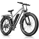Funhang Electric Bike for Adults, 1000W Peak Ebike, 20MPH 60Miles Electric Mountain Bike, 26" Fat Tire Electric Bicycle with 48V 13AH Battery, Front Suspension,7 Speed, Rear Rack, UL 2849 Certified