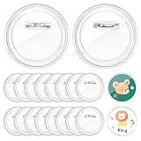 Bignc 3 Inch Clear Acrylic Button Pins - 40 Pack DIY Custom Design Buttons, Pin Backs & Blanks for Sublimation, Crafts, Photo Badges for DIY Gifts & School Projects,Teams, Events Badges