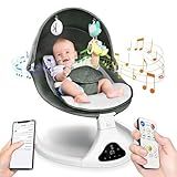 Baby Swing for Infants to Toddler| Portable Infant Swing with Remote Control, Rocker for Newborn with 5 Speeds, 3-Point Harness for Baby Boy Girl (Green)