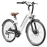 Jasion YC1 ST Electric Commuter Bike,Internal Removable Battery,1200W Peak Motor,Max 28Mph & 50 Miles E Bike,26" Adult Ebike with 4 Riding Modes,7 Speeds Electric Bike, Shock Absorber