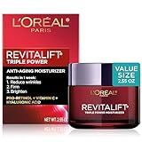 L'Oreal Paris Revitalift Triple Power Anti-Aging Face Moisturizer, Pro Retinol, Hyaluronic Acid & Vitamin C to Reduce Wrinkles, Firm & Brighten Skin, 1.7 Oz
