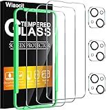 Wiaocit 3 Pack Tempered Glass Screen Protector for iPhone 14 with 3 Pack Camera Lens Protector, 9H Hardness, Bubble Free, Case Friendly