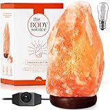 The Body Source Himalayan Salt Rock Lamp | 6-8 Inch (4-7 lb) | Natural Salt Rock Lamp with Dimmer Switch & Wooden Base | Night Light & Bulb Replacement