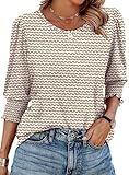 XIEERDUO Business Casual Outfits for Women Womens 3/4 Sleeve Tops and Blouses Work Blouses for 2025 Fall Fashion Must Haves Xl