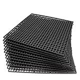 ALEGI 12 Pcs Aquarium Fish Tank Divider Plastic Egg Crate Aquarium Filter Bottom Tray Grid Isolation Board Partition Net Pane Separator (L 12pcs Black)
