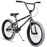 cubsala Freestyle BMX Bike, 18 Inch Kids Bicycle for 5-9 Years Old Kids and Beginner Level Rider, Black with Grey Tires