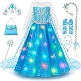 Meland Light Up Princess Dress for Girls Ages 3-10, Dress Up Toys Gift Set