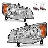 KarSpareHub Headlights W/Bulbs with 2011-2020 Dodge Grand Caravan