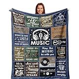 Zolumy Unique Music Gifts for Men/Women, Music Lovers Gifts for Musician/Music Teacher, Funny Music Themed Decor/Stuff/Accessories, Sound of Music Blanket 60x50in
