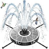 SZMP Solar Fountain with 3 Spray Height, 3.5W Glass Solar Bird Bath Fountain with 4 Adjustable Fixed Rods, and 7 Nozzles, Outdoor Solar Water Fountain Pump for Bird Bath, Garden, Pool, Pond
