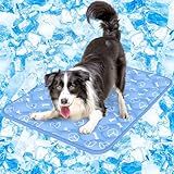 Rywell Dog Cooling Mat 2.0, 36 * 27 Thicken Cooling Mat for Large Dog, Internal Waterproof& Endothermic Color Changing Arc-Chill Cool Fiber(QMAX>0.5) for Pet in Summer, Washable, Non-Toxic