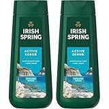 Irish Spring Body Wash Active Scrub Moisturizing Face Exfoliating Gel 20 Fl Oz (Pack of 2)