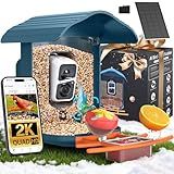 birdsnap® PAV-Bird Feeder with Camera,2K HD with 64GB Card, AI Identify Smart Bird House Cam Solar Panel,Live Stream,Motion Detection,Auto Record Video for Backyard Outdoors,Ideal Gift for Bird Lover