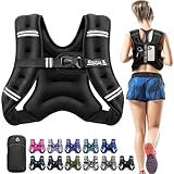 BAGAIL Comfort-Fit Weighted Vest for Woman, Even Weight Distribution, Faster Weight Loss, No-Chafe or Bounce for Walking & Running with Detachable Phone Pouch & Reflective Stripes (Available 5-30lbs)