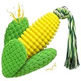 TOOPTATE Dog Chew Toys – Squeaky Corn Dog Toys to Keep Them Busy, Soft Durable Teething Toys for Medium and Large Dogs