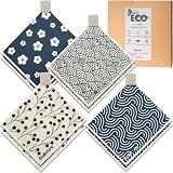 Eulnars Swedish Dishcloths for Kitchen, 8 Pack Japanese Pattern Reusable Paper Towels with Clips, Non-Scratch Swedish Dish Towels, Super Absorbent Cellulose Dish Cloths, No Odor