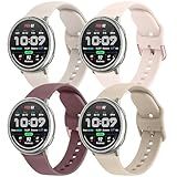 AK 4Pack Bands Compatible with Amazfit Active 2 / Active Watch Band Women Men, Soft Replacement Strap for Amazfit GTS 4 3 2 2e/GTS 4 2 Mini/GTR mini/Bip 3/3 Pro/Bip U Pro/Bip S Lite (E)