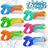 Quanquer 600cc Water Guns for Kids & Adults - 6 Pack Super Squirt Blasters Soaker with Long Range, High Capacity Pump Action, Summer Swimming Beach Outdoor Water Fighting Play Pool Toys for Boys Girls