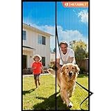 METAONLY Magnetic Screen Door Mesh Fits 36" x 80" Door - Curtain Size 38" x 82", Works for Patio, Sliding Door, Keeps Bug Mosquito Out, Fresh Air Flow, Black