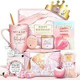 Jumway Not A Day Over Fabulous Mug Gifts Set- Birthday Gifts for Women - Funny Birthday Gift Ideas for Her,Friends, Coworkers, Her, Wife, Mom, Daughter, Sister, Aunt Ceramic Marble Mug 14 Oz