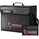 ROLOWAY Large Fireproof Bag 5200℉ Heat Insulated (17 x 12 x 5.8 inches), Fireproof Document Bag for Cash Safe and Document Safe