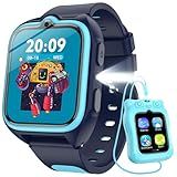 Smart Watch for Kids with No App/Phone Needed,1.75" Kids Watch Boys with 32 Puzzle Games,Kid Smartwatch with Fitness Tracker Pedometer IP68 Waterproof Sport Modes for Boys Girls Teens Aged 4-12(Blue)