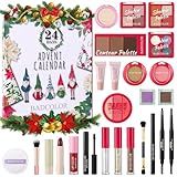 Makeup Advent Calendar 2025, 24 Days Christmas Countdown Calendar Surprise Gift Kit, Xmas Holiday Festival Cosmetic Starter Makeup Set with 24 Beauty Boxes for Women Girls Teens