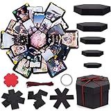 Koogel Explosion Gift Box, Handmade Exploding Photo Album Preassembled Surprise Picture Pop Up Love Box with Creative DIY Scrapbooking Accessories for Anniversary Birthday Wedding