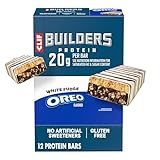 CLIF BUILDERS Protein Bars - White Fudge OREO-Flavored - 20g Plant Based Protein - Gluten Free - Non-GMO - Low Glycemic - No Artificial Sweeteners - 2.4 oz. (12 Pack)