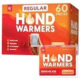 IRIS USA Hand Warmers, Regular, 60 Individual Warmers, Up to 10 Hours Long-Lasting, TSA-Approved, Pocket Disposable, Camping, Skiing, Outdoor