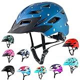 Kids Bike Helmet,Bavilk Kids Boys Girls Bike Helmets with LED Light Detachable Visor Children Youth Teen Multi-Sport for Skating Cycling Scooter Skateboard Adjustable & Lightweight 19.7"-22.4"