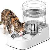 JUNSPOW Automatic Cat Water Dispenser with Stainless Steel Bowl, Dog Water Bowl Dispenser Adjustable Water Dispensing, Auto Pet Waterer for Cats and Dogs
