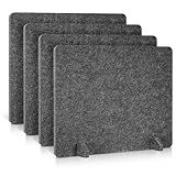 AMUSIGHT 4 Pack Acoustic Desk Dividers - 24" x 20" Freestanding Privacy Panels Set with Noise - Reducing Design Cubicle Sound Proof, Ideal for Office, Classroom, and Home (Dark Gray)