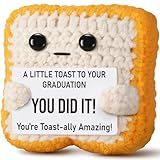 Ovrrcame 2026 Graduation Gift for College, Highschool Funny Graduation Decoration Crochet Toast Plush You DID IT Card for Her Him Students Masters Phd - Congrats Grad Party Gifts for Daughter Son