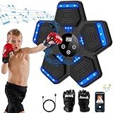 LOLBOX 2025 Music Boxing Machine for Adults and Kids, Smart Bluetooth Boxing Training Equipment with Gloves Wall Mounted, Workout Punching Machine for Home,Office and Gym
