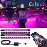 Winzwon Led Lights for Car Accessories Interior, Gifts for Mothers Day Him Her Men Women Teen Boys Girls, APP Control with USB Port Color Change Lights for Truck Decor