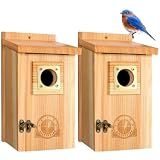 SISTERBIRD 2 Pack Bluebird Houses for Outside, Warming Gifts Bluebird House