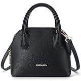 BOSTANTEN Small Crossbody Bag Mini Purses for Women Trendy Cute Vegan Leather Satchel Handbag with Detachable Shoulder Strap Black