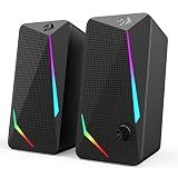 Redragon GS510 RGB Wired Desktop Speakers, 2.0 Channel Stereo Sound, Black