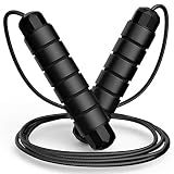 Jump Rope, Tangle-Free Rapid Speed Jumping Rope Cable with Ball Bearings for Women, Men and Kids, Adjustable Foam Handles Steel Jump Ropes for Fitness