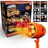 Star Shower Show LED Projector, AS-SEEN-ON-TV, Showcase Your Home With Full-Color Holiday, Use 2 or More for Spectacular Results, Hassle-Free, Includes 6 Halloween Slides, 7 In, Orange