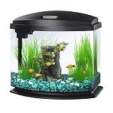 Aqueon LED MiniBow Small Aquarium Fish Tank Kit with SmartClean Technology, Small Fish Tank, Black, 5 Gallon